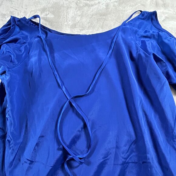 Judith March Blouse Womens Large Blue Embroidered Boho Long Sleeve Polyester - Picture 3 of 10